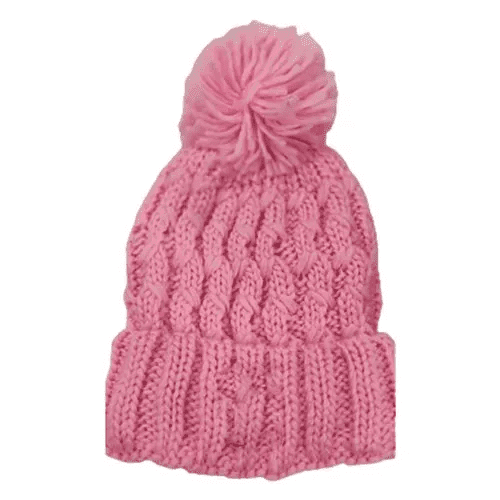 Ladies Pink Winter Woolen Caps