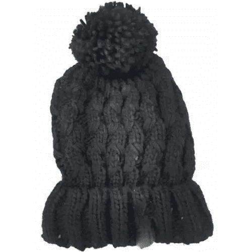 Girls Black Woolen Cap
